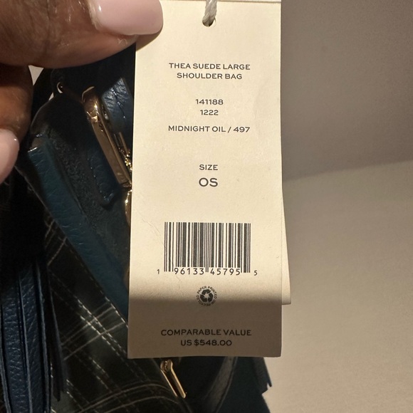 NWT Tory Burch Thea Large Shoulder Crossbody Suede and Leather Bag - Picture 2 of 4